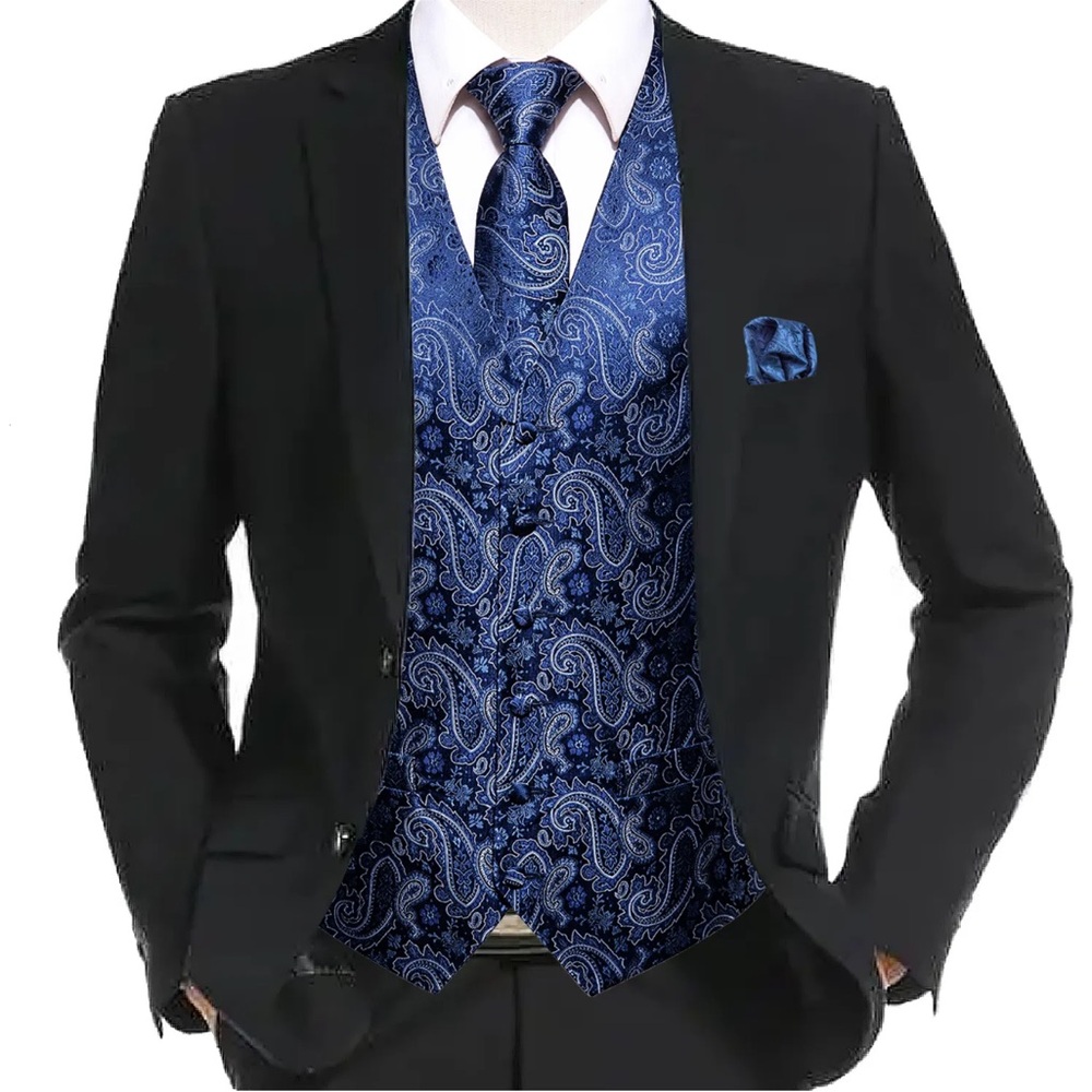 Hi-Tie Blue Paisley Men's Vest